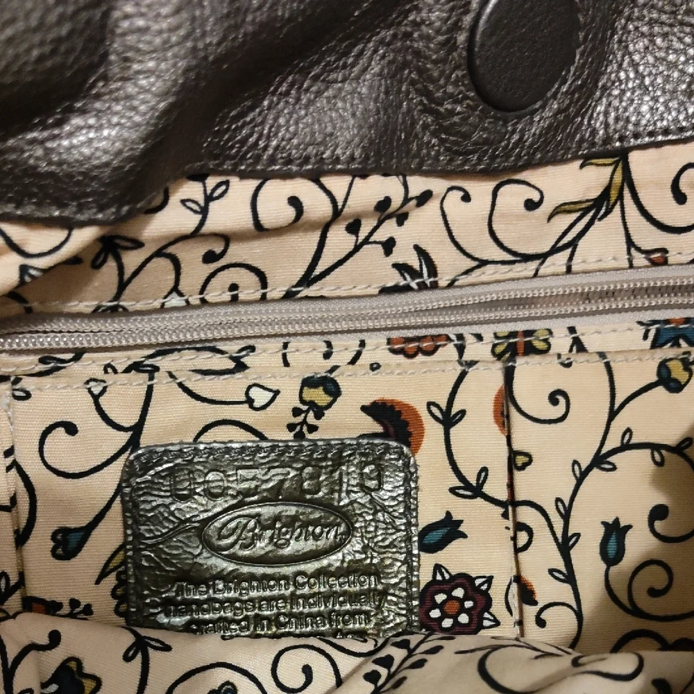 Brighton Metallic Leather Shoulder Bag with Heart Charm - Picture 2 of 4